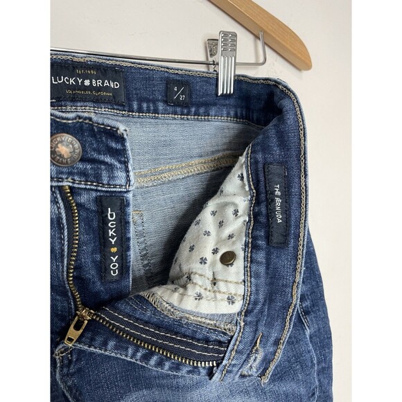 Lucky Brand The Bermuda Cut Denim blue Jean shorts Women's 4/27 - Picture 4 of 6